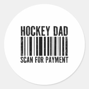 Hockey-Vater Scan Für Zahlung Lustiger Vater Eisho Runder Aufkleber
