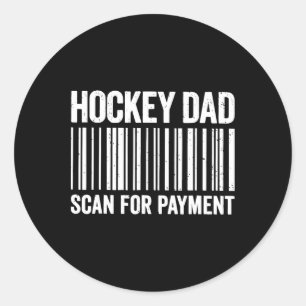 Hockey-Vater Scanne zur Zahlung Byrcode Lustiger H Runder Aufkleber