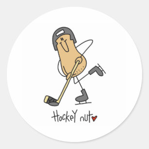 Hockey Verrückter Runder Aufkleber