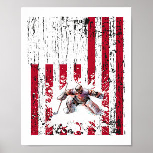 Hockey Vintage Eishockey-Torhüter-Geschenke Poster