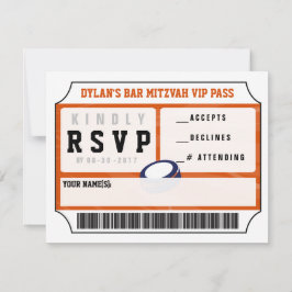 HOCKEY VIP REPLY CARD Bar Bat Mitzvah Einladung