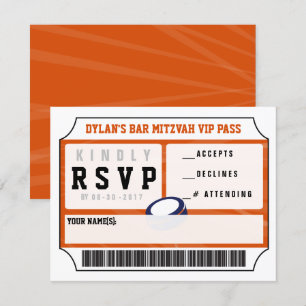 HOCKEY VIP REPY CARD Bar Bat mitzvah Invitation