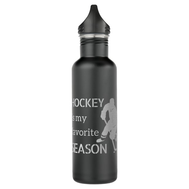 Hockey Wasser Flasche Favoriten Jahreszeit Silber Edelstahlflasche (Links)