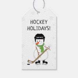 Hockey Weihnachten Snowman Snowflakes Geschenktast Geschenkanhänger