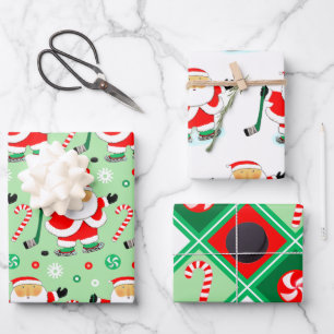 Hockey-Weihnachts-Geschenkverpackungspapier Geschenkpapier Set