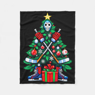 Hockey-Weihnachtsbaum Xmas Neujahr Hockey-Spieler Fleecedecke