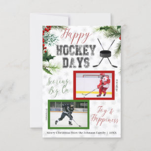 Hockey Weihnachtsfotokarte Einladung