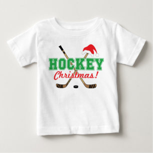 Hockey Weihnachtshockeyschläger mit Weihnachtsmann Baby T-shirt