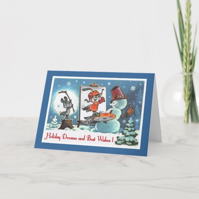 Hockey-Weihnachtskarte Feiertagskarte (Vorderseite)