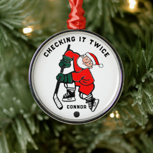 Hockey-Weihnachtskollektion Ornament Aus Metall