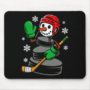 Hockey Weihnachtsmann Hut Schneemann Weihnachten L Mousepad