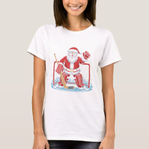 Hockey Weihnachtsmann Torwart Lustig Eishockey Win T-Shirt