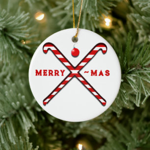Hockey-Weihnachtsschmuck auf dem Feld Keramik Ornament