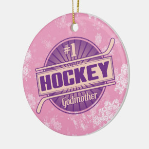 Hockey Weihnachtsschmuck, Hockey Godmutter Keramik Ornament