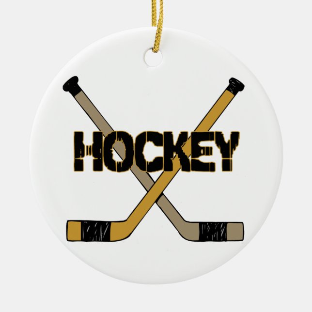 HOCKEY-WEIHNACHTSverzierung Keramikornament (Vorne)