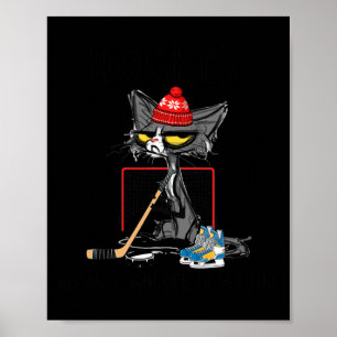 Hockey, weil Mord ist falsch lustige Niedliche Kat Poster