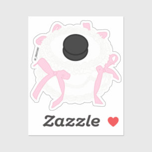 Hockey White Vintag Round Cake mit rosa Bogen Aufkleber