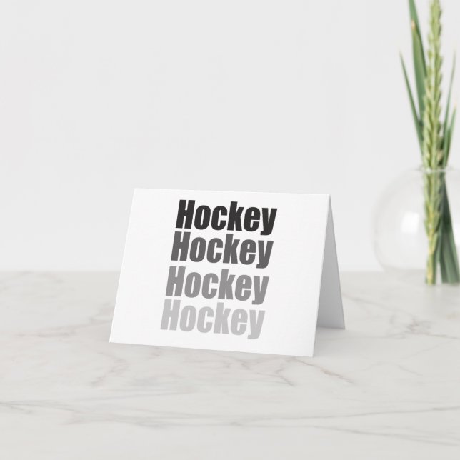 Hockey Word Fade Dankeskarte (Vorderseite)