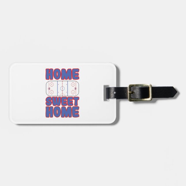 Hockey Zuhause Sweet Zuhause Gepäckanhänger (Vorderseite horizontal)
