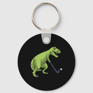 Hockeyfeld Dinosaurier T-Rex Spieler Männer Frauen Schlüsselanhänger