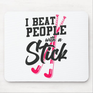 Hockeyfeld Ich schlage Leute mit einem Stock _2  Mousepad