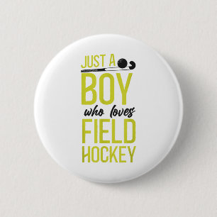 Hockeyfeld-Junge, einfach ein Junge, der Feldhocke Button