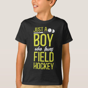 Hockeyfeld-Junge, einfach ein Junge, der Feldhocke T-Shirt