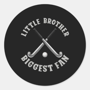 Hockeyfeld Kleiner Bruder größter Fan Runder Aufkleber