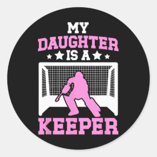 Hockeyfeld Torwart Mama eines Feldhockeytorwarts M Runder Aufkleber