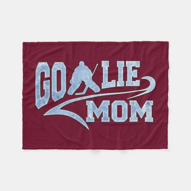 Hockeygoalie-Mama-athletischer Schwanz Fleecedecke (Vorderseite (Horizontal))
