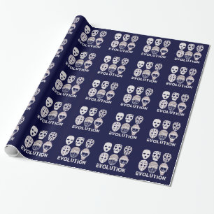 Hockeygoalie-Masken-Evolution Geschenkpapier