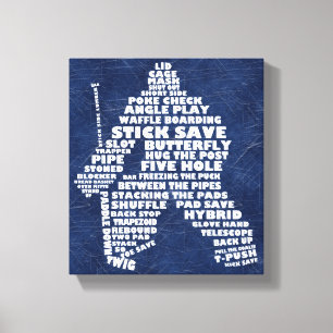 Hockeygoalie-Text-Kunst-Leinwand-Druck Leinwanddruck