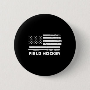 Hockeyleben USA-Flagge Patriotisches Sportdesign Button