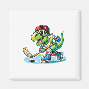 Hockeysaurus Dinosaur Eishockey Trex Kinder Jungen Magnet
