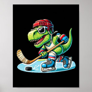 Hockeysaurus Dinosaur Eishockey Trex Kinder Jungen Poster