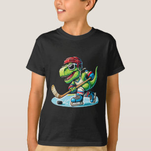 Hockeysaurus Dinosaur Eishockey Trex Kinder Jungen T-Shirt
