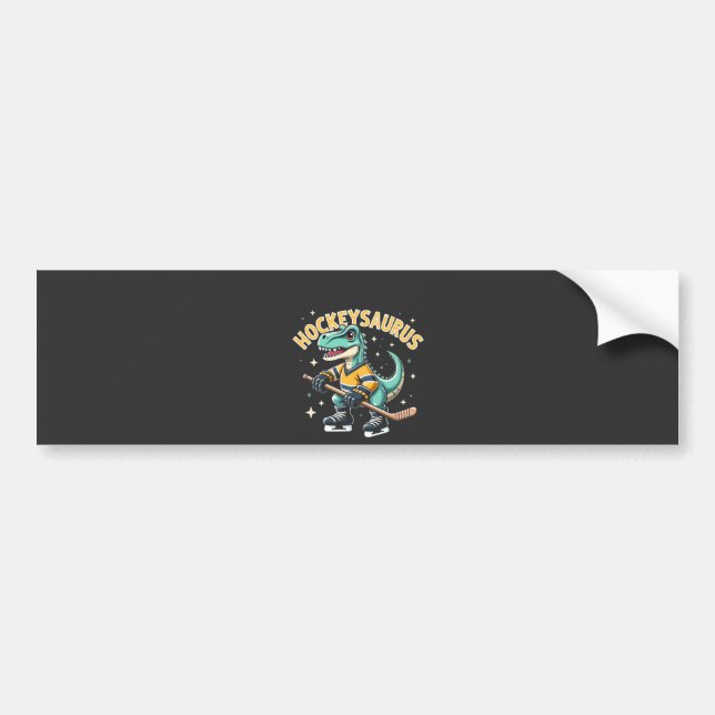 Hockeysaurus Eishockey Dinosaurier Liebhaber Autoaufkleber (Vorne)