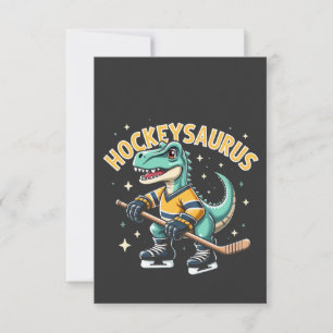 Hockeysaurus Eishockey Dinosaurier Liebhaber Dankeskarte