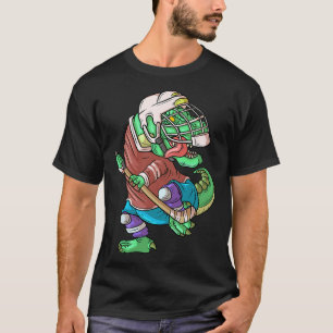 Hockeysaurus Kinder T-Rex Dinosaur mit Eishockeysc T-Shirt
