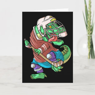 Hockeysaurus Kinder T-Rex Dinosaurier mit Eishocke Karte