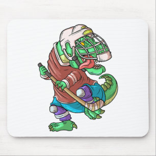 Hockeysaurus Kinder T-Rex Dinosaurier mit Eishocke Mousepad