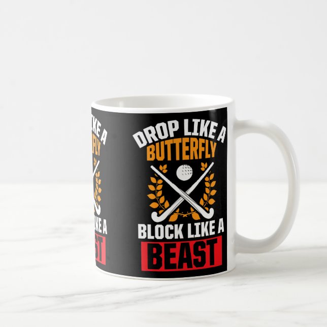 Hockeyschläger fallen wie ein Schmetterlingsblock  Kaffeetasse (Rechts)