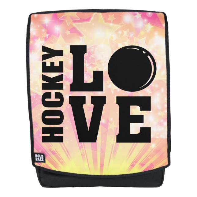Hockeyschläger, Hockey-Liebe Rucksack (Vorderseite)