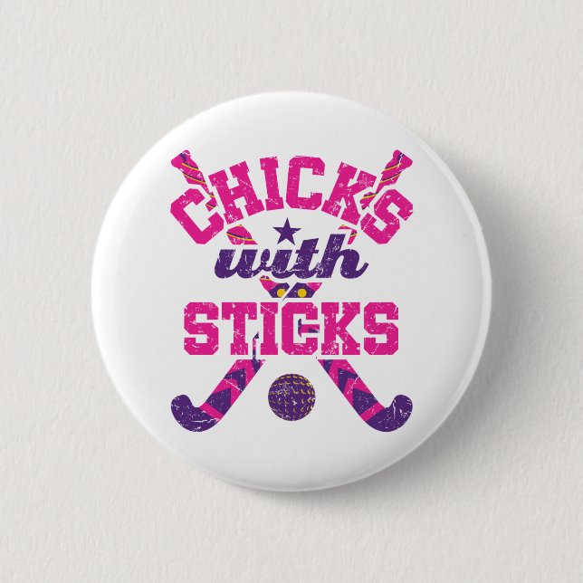 Hockeyschläger mit Sticks Button (Vorderseite)