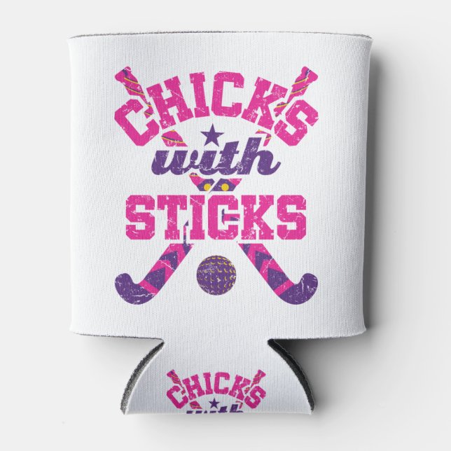 Hockeyschläger mit Sticks Dosenkühler (Vorderseite)