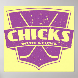 Hockeyschläger mit Sticks Poster