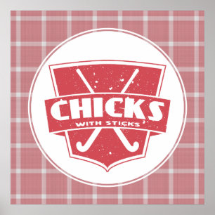 Hockeyschläger mit Sticks Poster