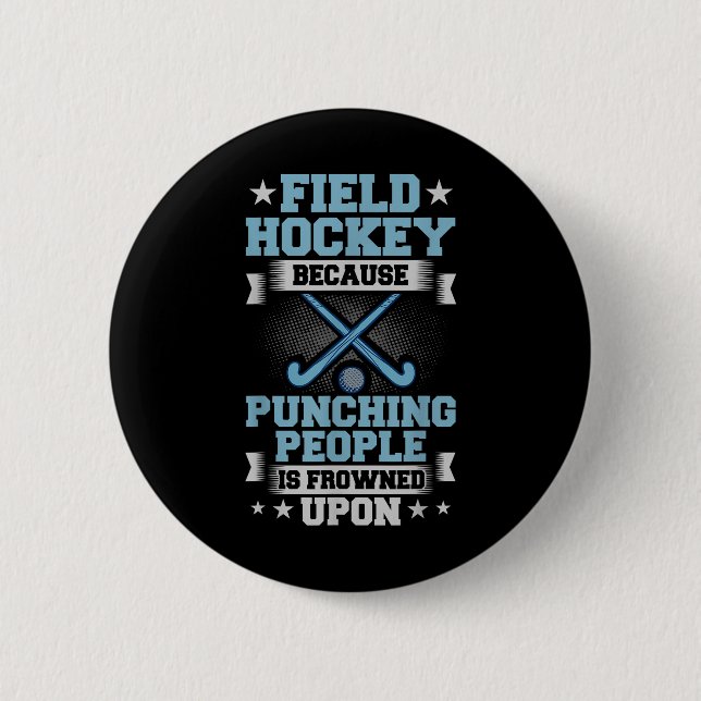 Hockeyschläger-Tor-Hallenspiel-Spielertraining Button (Vorderseite)