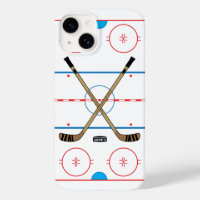 Hockeyschläger und Eishockeyschläger im Zentrum