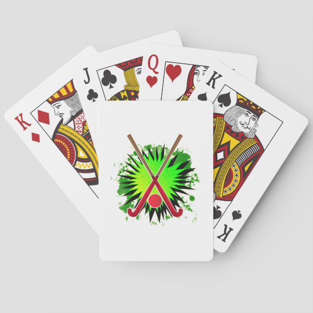Hockeyschläger und Kugelschreiber Spielkarten (Rückseite)